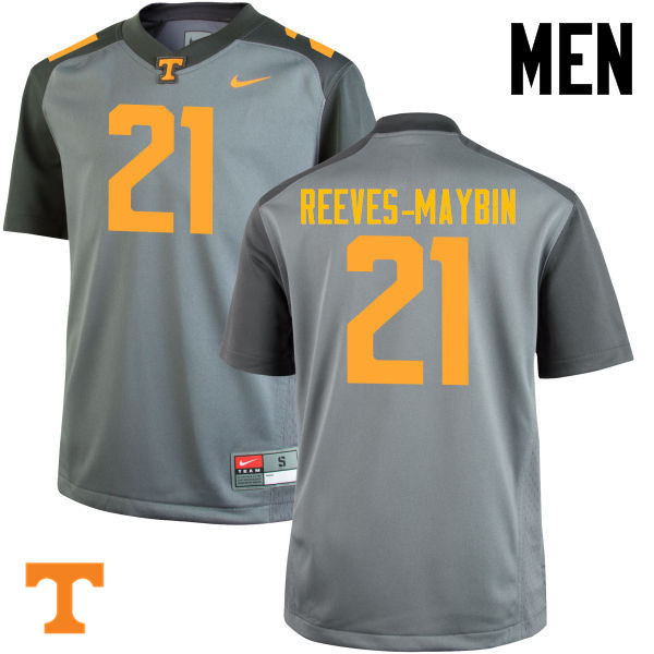 Men #21 Jalen Reeves-Maybin Tennessee Volunteers College Football Jerseys-Gray - Click Image to Close